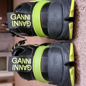 GANNI leather trainers black